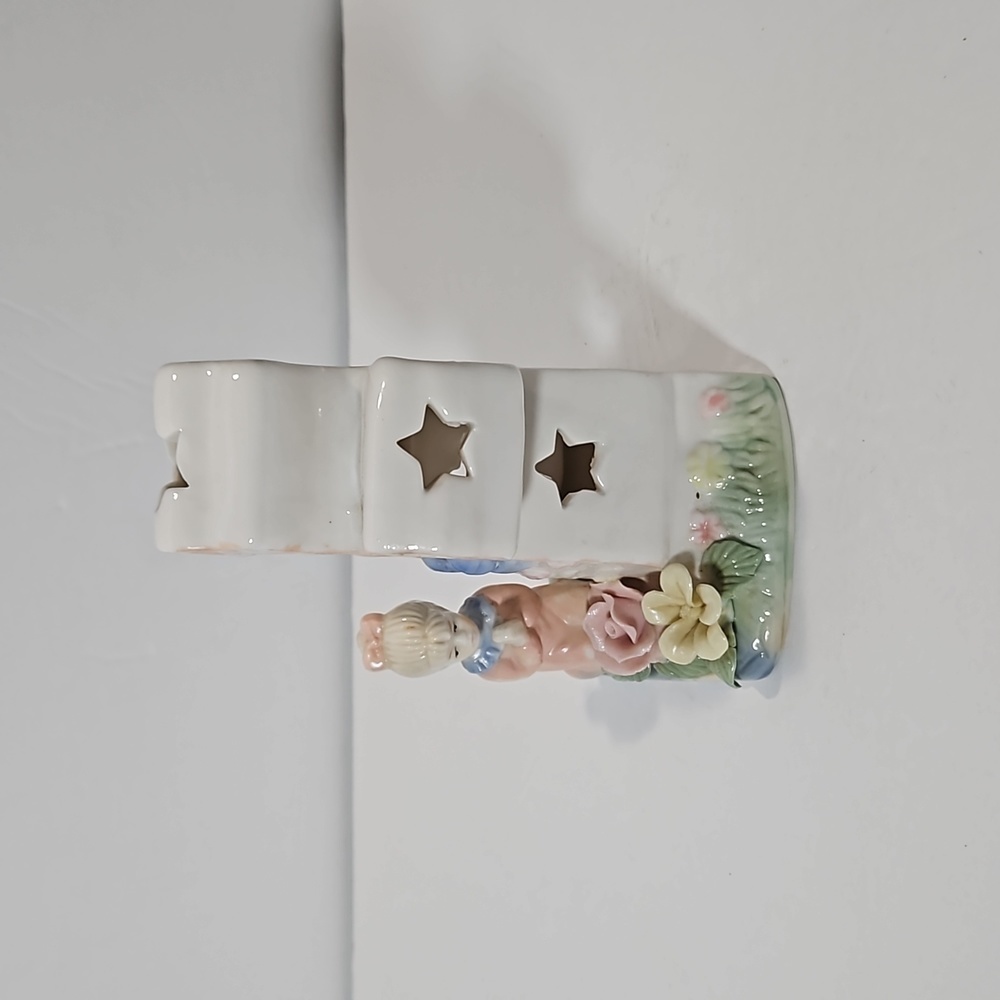 Designspirations Ceramic Cutout Cross w/ Praying Girl Tea Light Candle Holder - Picture 5 of 7